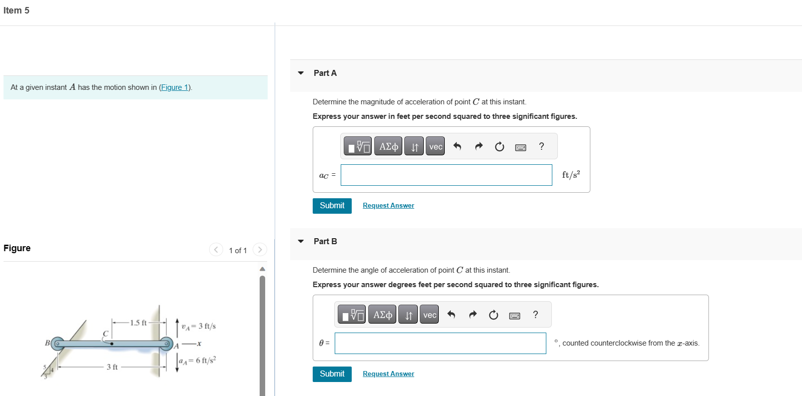 Solved At A Given Instant A Has The Motion Shown In (Figure | Chegg.com