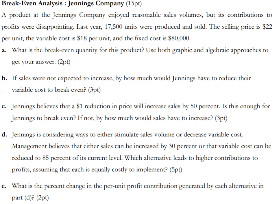 solved-break-even-analysis-jennings-company-15pt-a-chegg