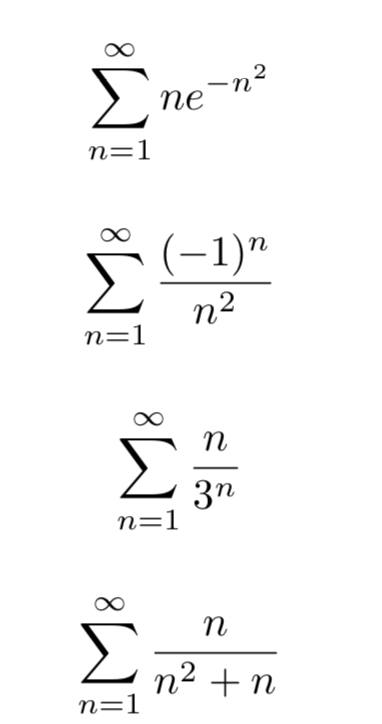 Solved For each of the following series, determine whether | Chegg.com