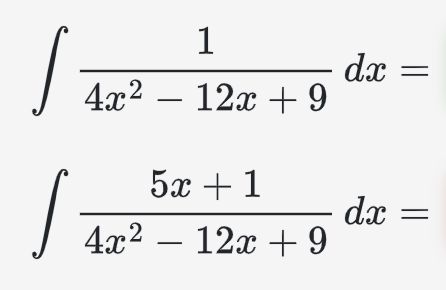 Solved ∫4x2−12x+91dx=∫4x2−12x+95x+1dx= | Chegg.com