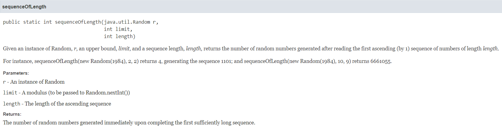Solved Sequenceoflength Public Static Int Sequenceoflengt Chegg Com