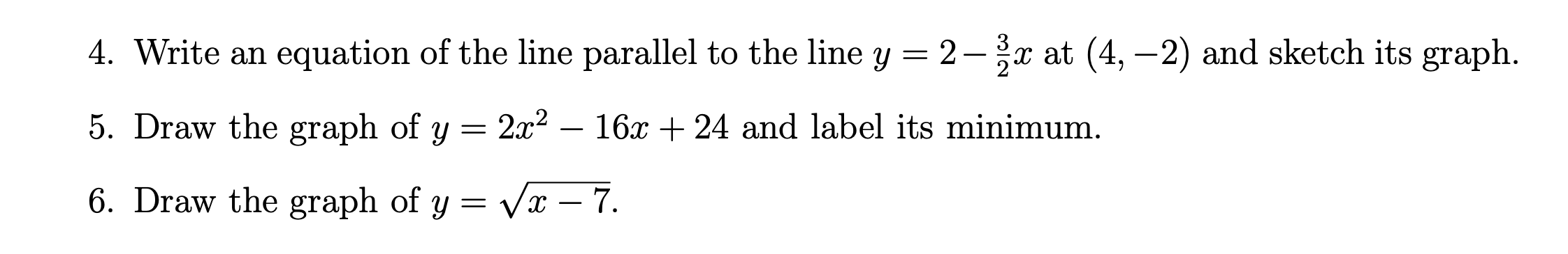 graph of x 2 is a line parallel to the