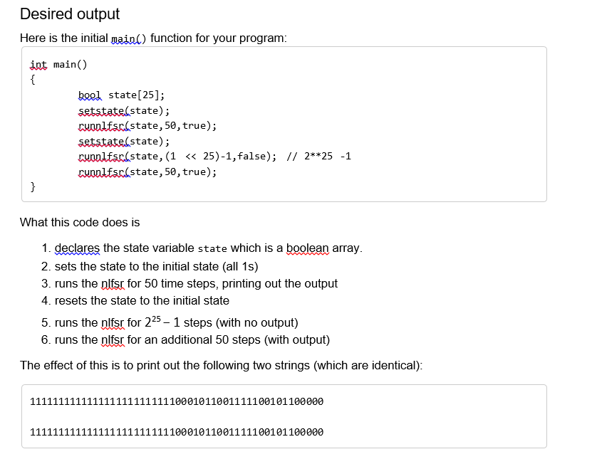 Non-linear feedback shift registers In this project | Chegg.com