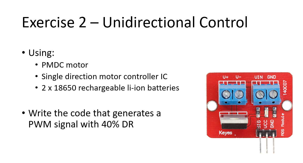 Solved Exercise 1 - Unidirectional Control . Using: PMDC | Chegg.com