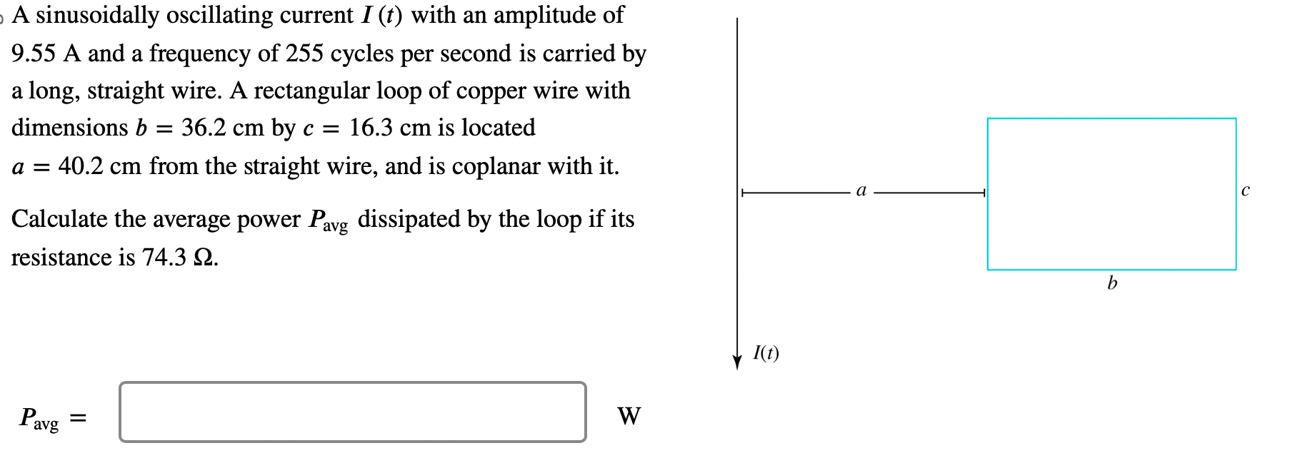 Solved A sinusoidally oscillating current I(t) with an | Chegg.com