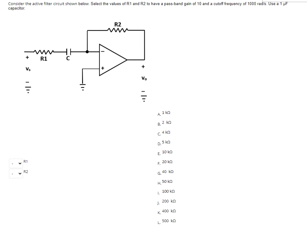 Solved Consider the active filter circuit shown below. | Chegg.com