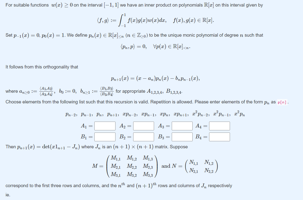 For Suitable Functions W X 0 On The Interval Chegg Com