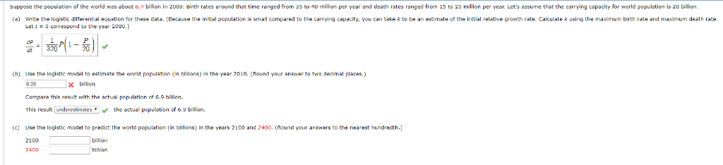 Solved suppose the population of the world was about 6.4 | Chegg.com