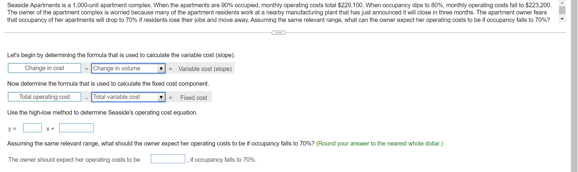 Solved Apartments is a unit apartment complex. When the