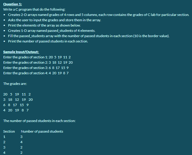 Solved Question 1 Write A C Program That Do The Following 5729