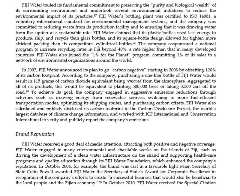 Solved What are FIJI Water's Sources of power? What are the