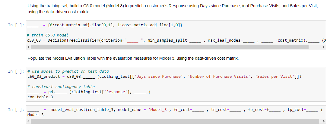 Solved Using the training set, build a C5.0 model (Model 3) | Chegg.com