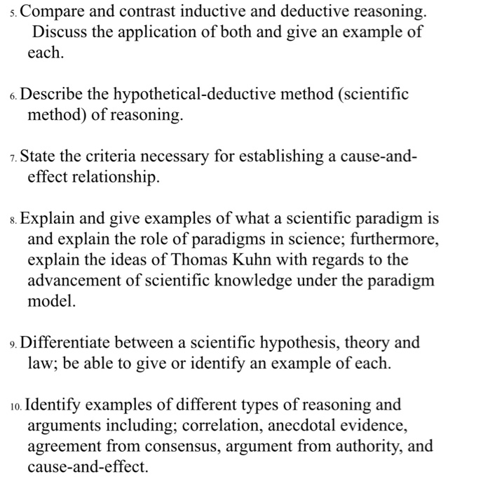 s. Compare and contrast inductive and deductive | Chegg.com