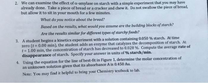 Solved We can examine the effect of a-amylase on starch with | Chegg.com