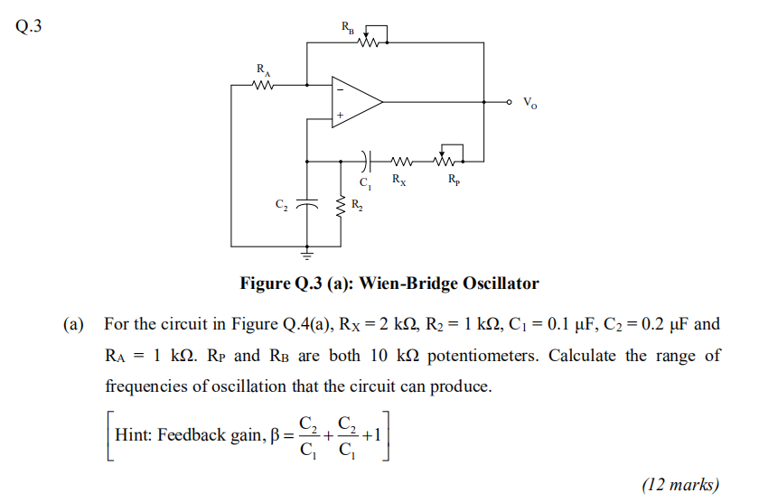 Solved Q 3 Ra V Om Rx Rp C2 He R W Figure Q 3 A Chegg Com