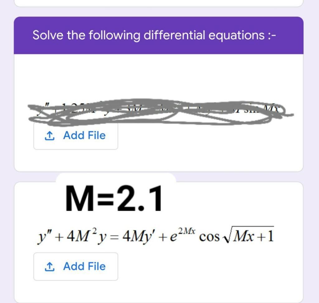 Solved Solve the following differential equations :- 1 Add | Chegg.com
