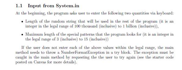 Solved 1.1 Input from System.in At the beginning, the | Chegg.com