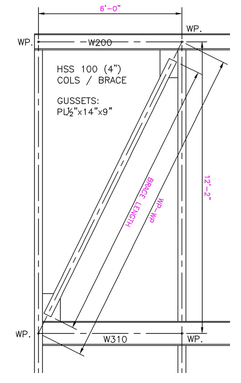 Solved Use the elevation below, calculate the brace length | Chegg.com