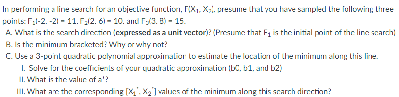 In performing a line search for an objective | Chegg.com