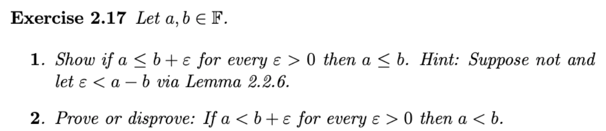 Solved Exercise 2.17 Let A, B E F. 1. Show If A