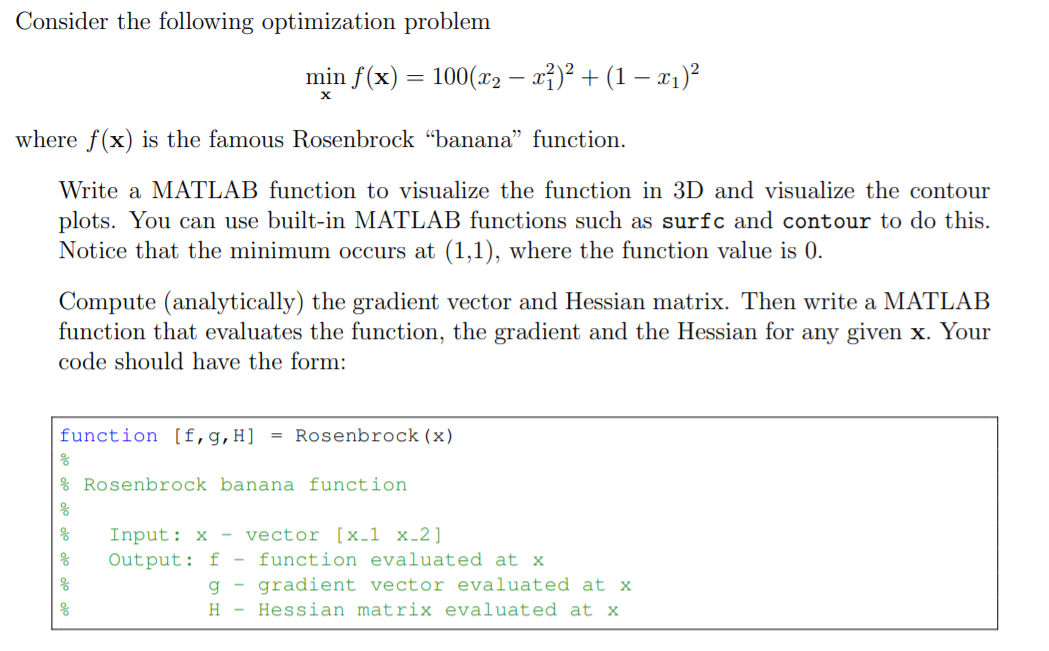 Consider the following optimization problem min f(x) | Chegg.com