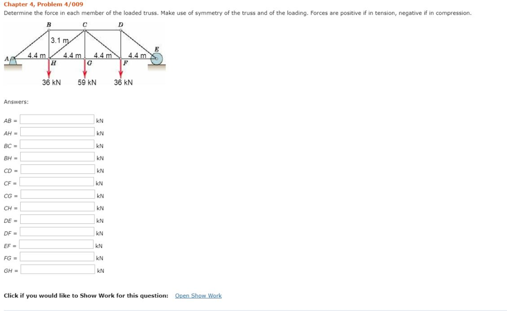 Solved Chapter 4, Problem 4/009 Determine the force in each | Chegg.com