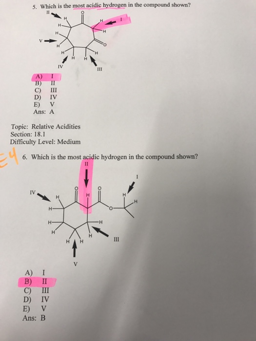 get-answer-1-which-is-the-most-acidic-hydrogen-in-the-compound