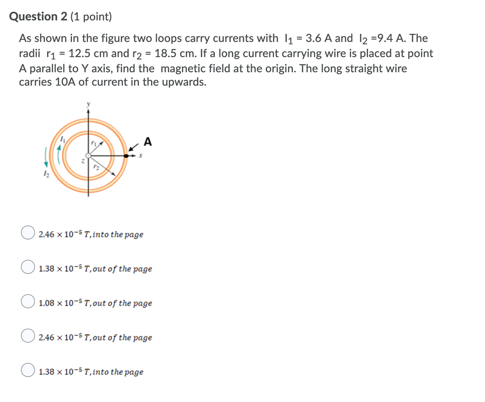 Solved Question 2 (1 point) As shown in the figure two loops | Chegg.com