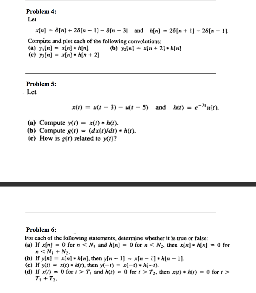 Solved Problem 4: Lel Compute and plot each of the following | Chegg.com