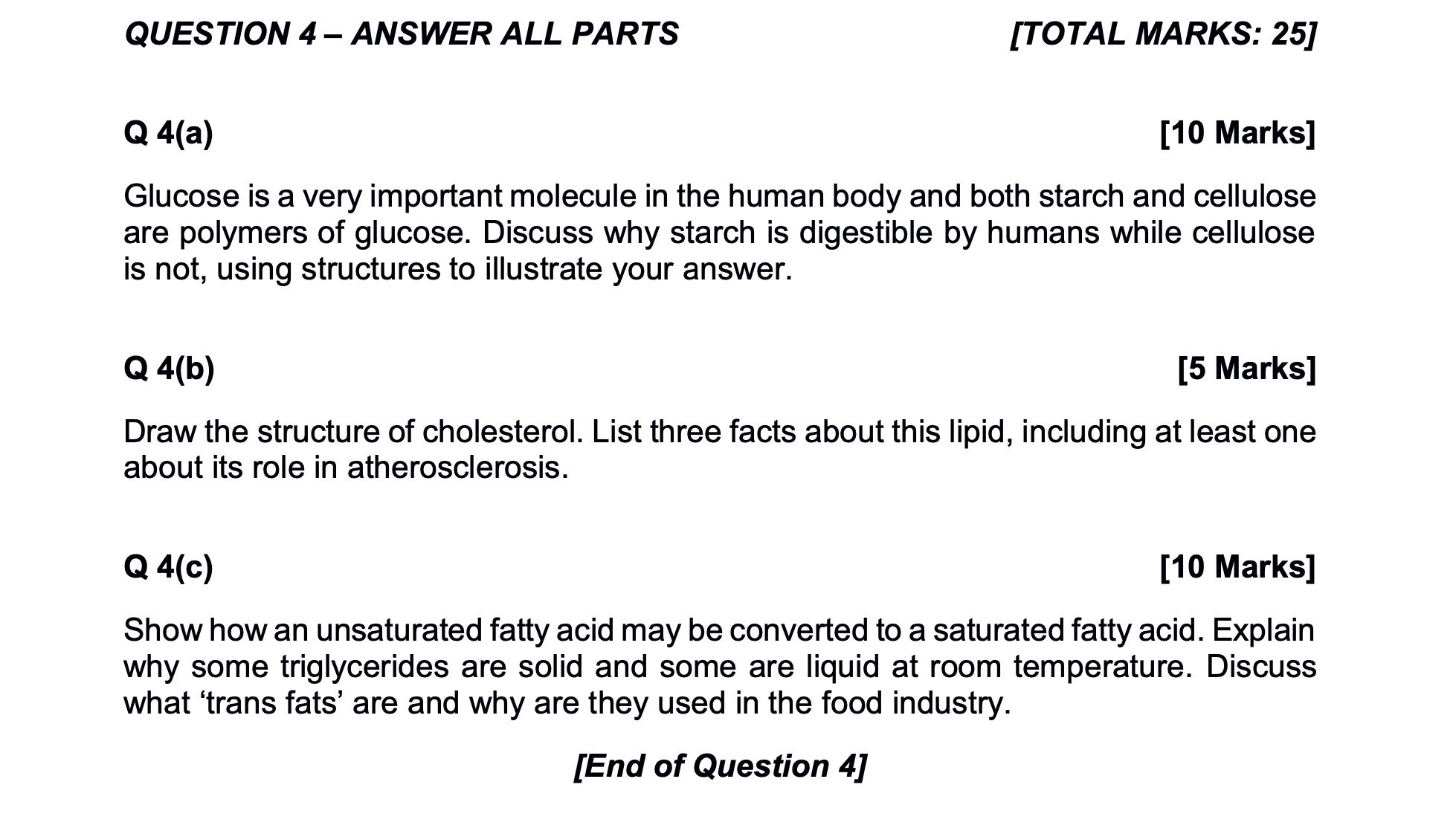 Solved Question 4 - Answer All Parts [total Marks: 25] Q 