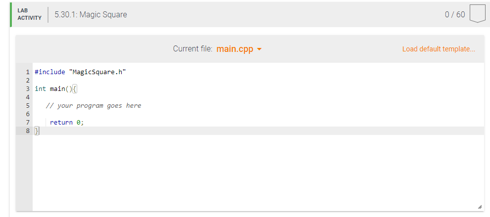 Solved 5.30 Magic Square CONCEPT: VECTORS A magic square is | Chegg.com