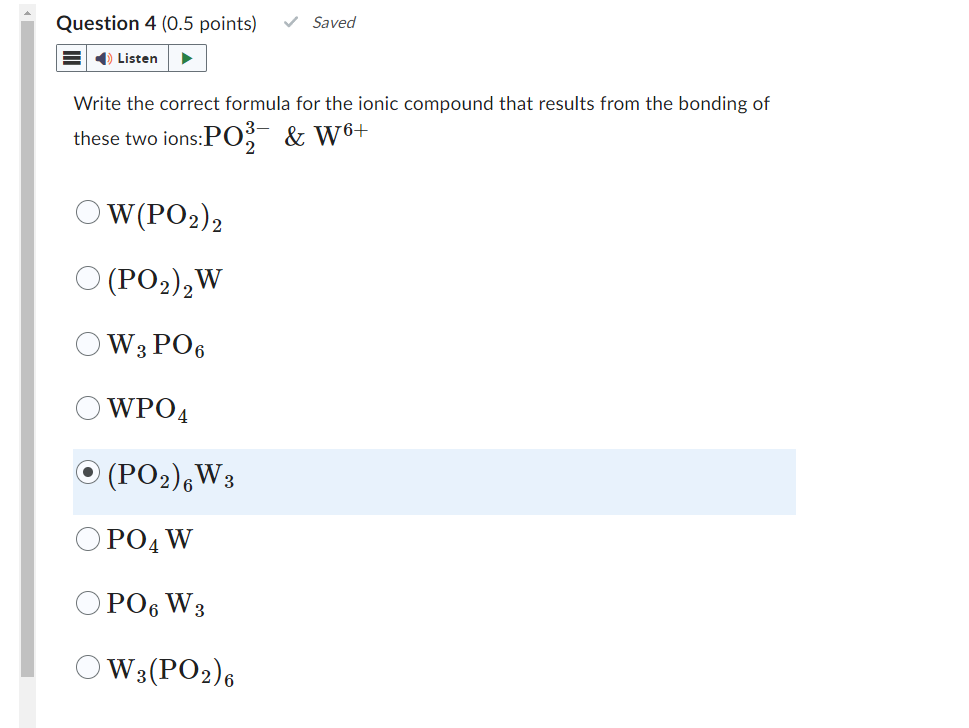 Solved Write the correct formula for the ionic compound that | Chegg.com