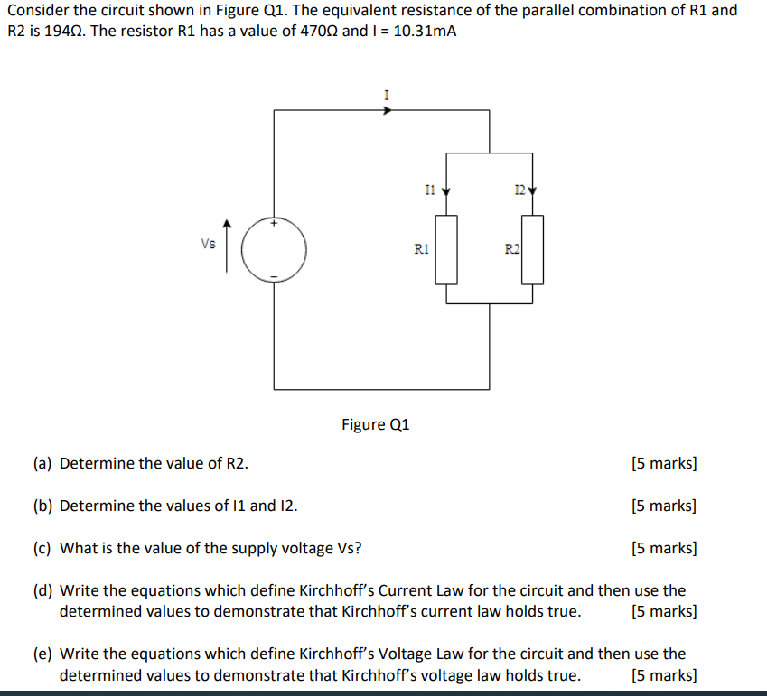 Solved Consider the circuit shown in Figure Q1. The | Chegg.com