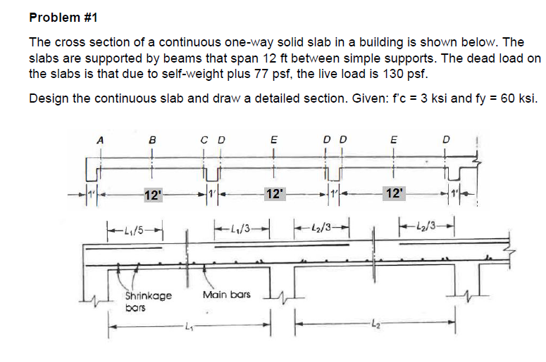 Solved Problem #1 The cross section of a continuous one-way | Chegg.com