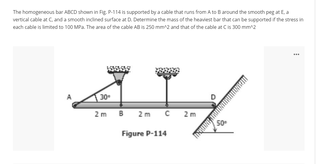 Solved The Homogeneous Bar ABCD Shown In Fig. P-114 Is | Chegg.com