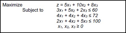 Maximize Z=5x1+10x2+8x3 ﻿subject 