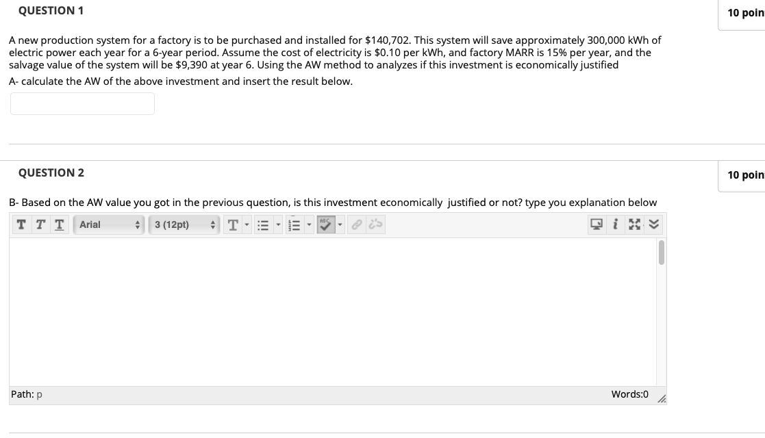 Solved QUESTION 1 10 poin A new production system for a | Chegg.com