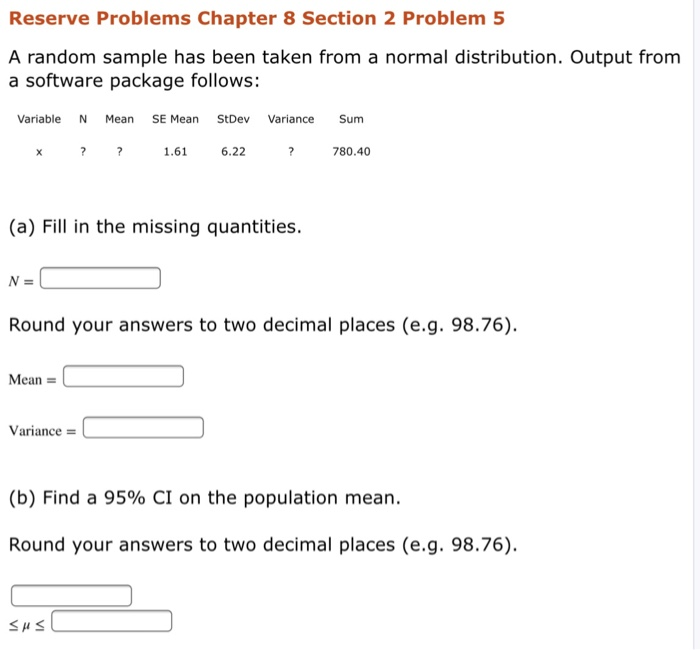 Solved Reserve Problems Chapter 8 Section 2 Problem 5 A | Chegg.com
