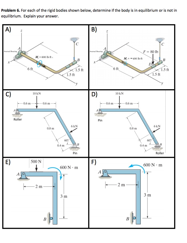 Solved Problem 6. For each of the rigid bodies shown below, | Chegg.com