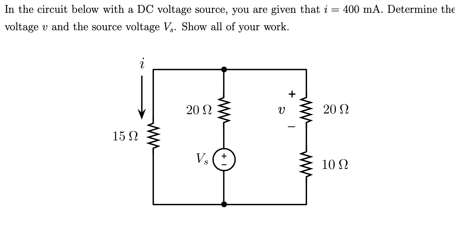 Solved In the circuit below with a DC voltage source, you | Chegg.com