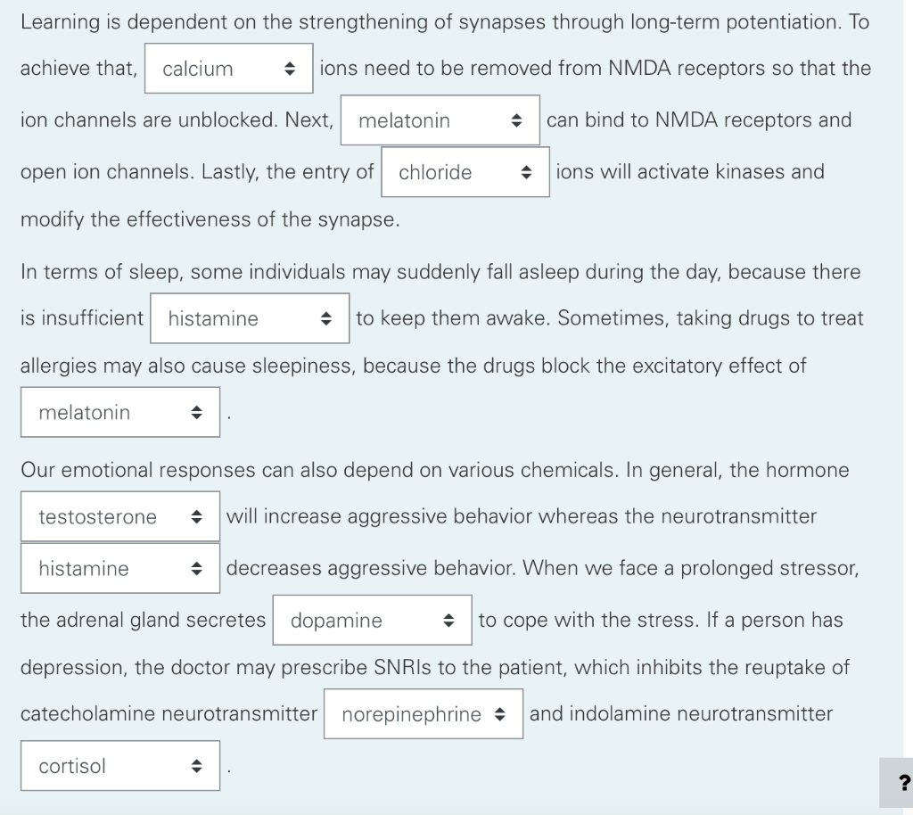 Solved Learning Is Dependent On The Strengthening Of | Chegg.com