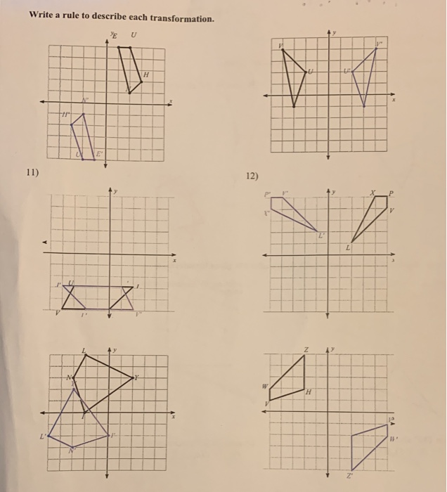 Solved Write a rule to describe each transformation. E" Z" | Chegg.com