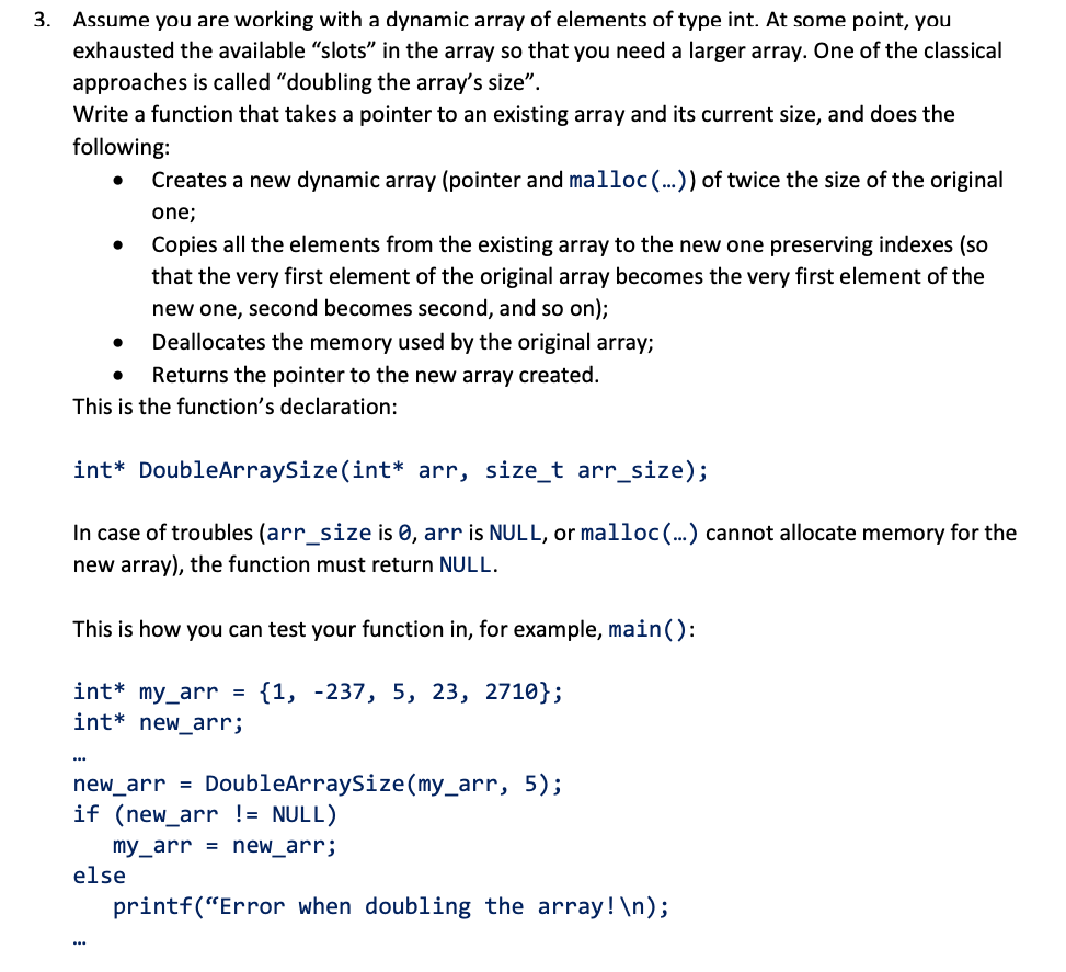Solved 3. Assume you are working with a dynamic array of | Chegg.com