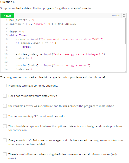 Solved Question 1 Is the concept of the array the same as a | Chegg.com