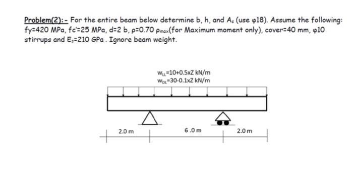 Solved Problem(2):- For The Entire Beam Below Determine B, | Chegg.com