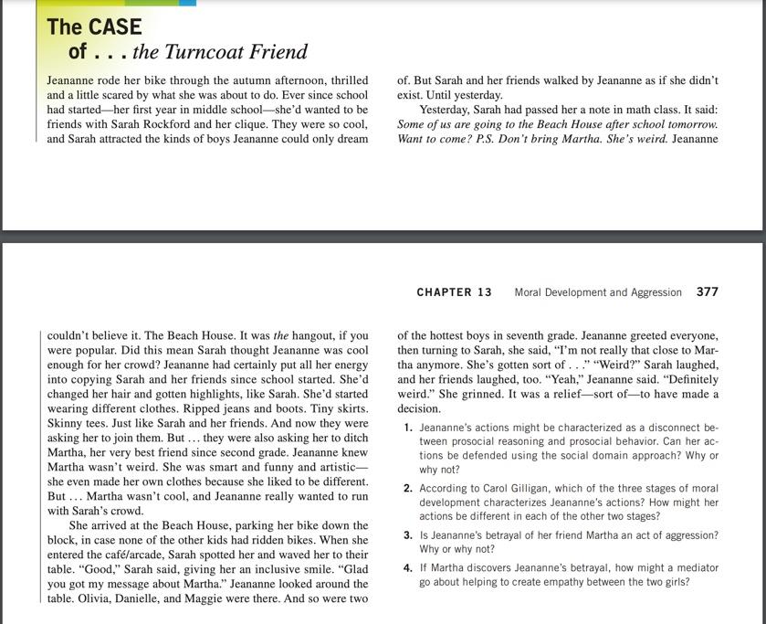 The CASE of the Turncoat Friend Jeananne rode her