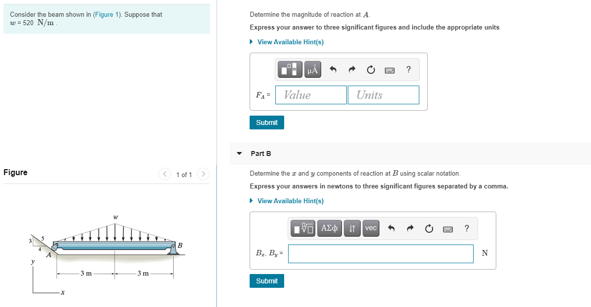 Solved Consider the beam shown in (Figure 1). Suppose that w | Chegg ...