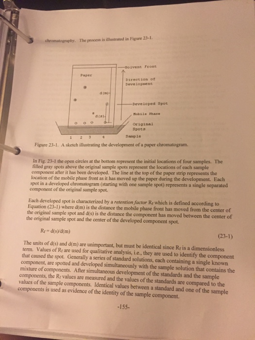 Solved EXPERIMENT 23 PAPER CHROMATOGRAPHY Introduction