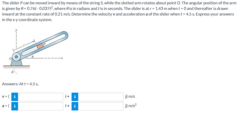 Solved The slider P can be moved inward by means of the | Chegg.com
