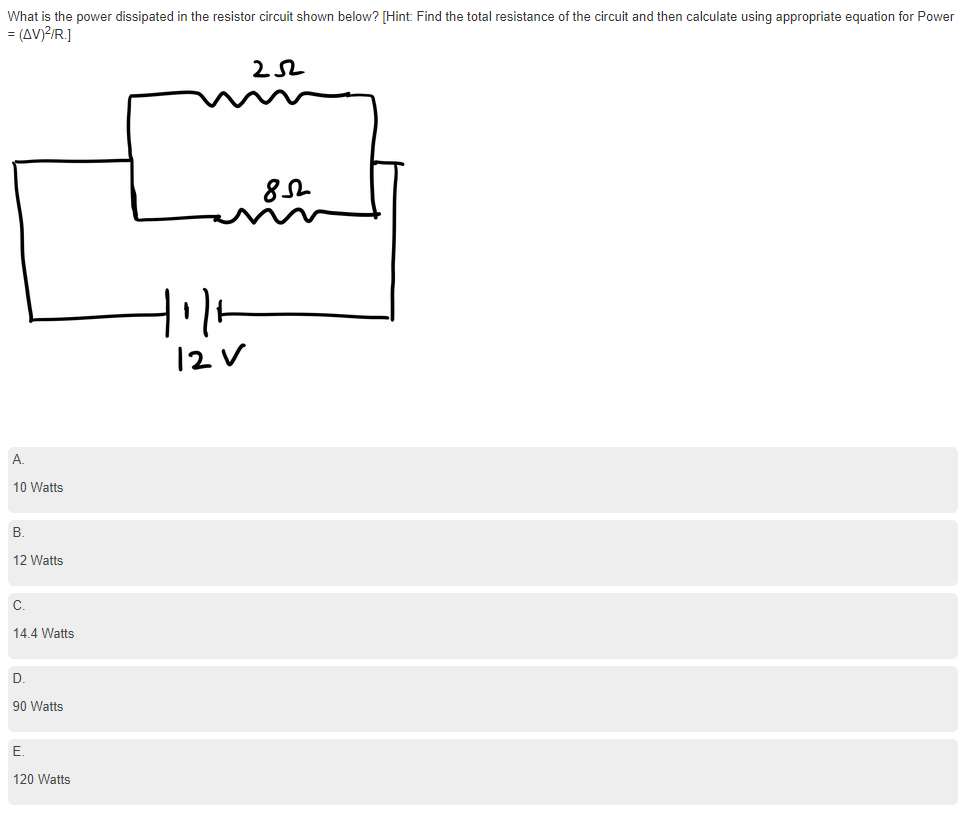 Solved What is the voltage drop across 8-ohm resistor in the | Chegg.com